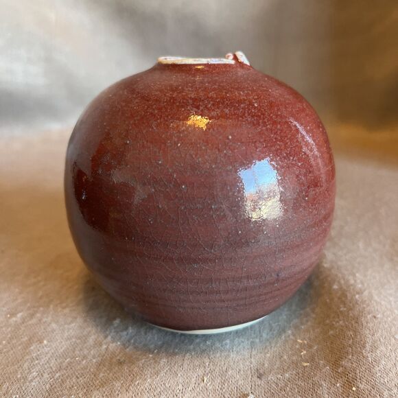 Vintage Chinese Red Ox Blood Glazed Porcelain Water Pot Small Bud Vase 2021 - Picture 3 of 10
